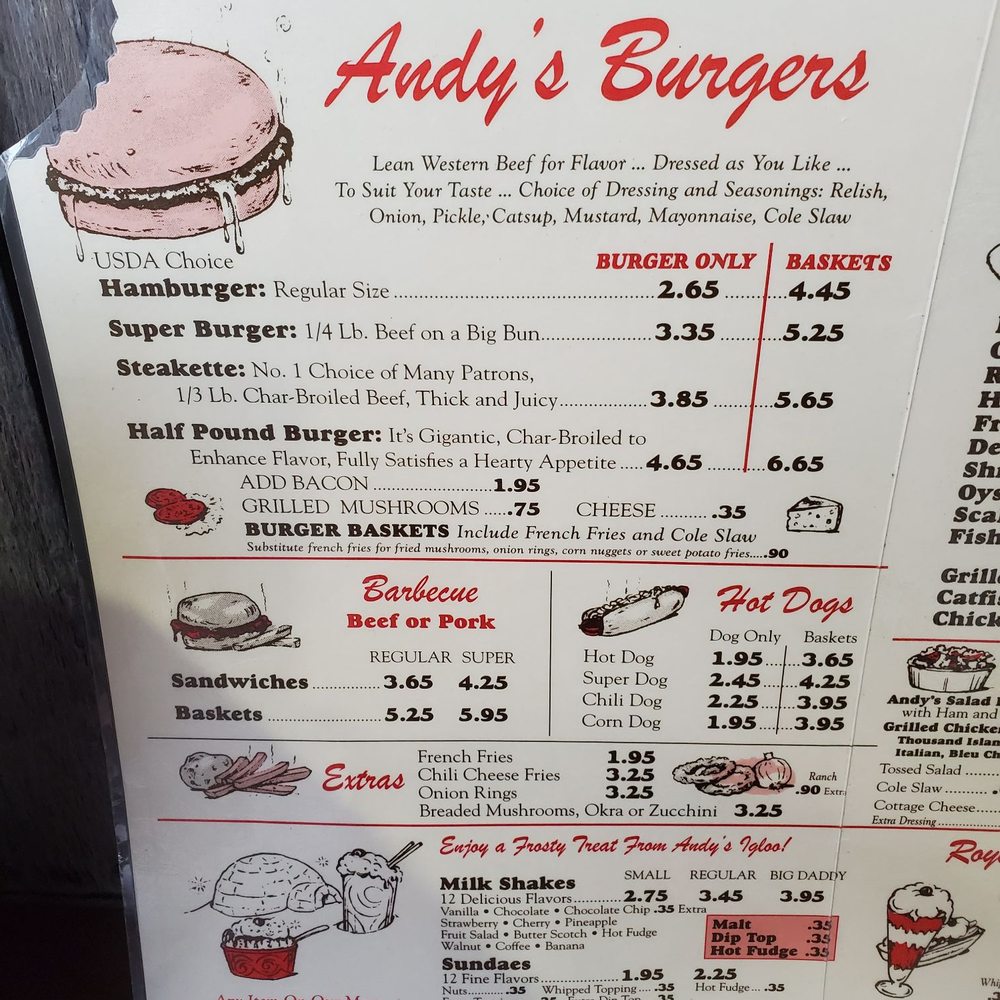 Andy's Igloo - Menu - American Near Me - Winter Haven, Florida Andy's Igloo - Menu - American Near Me - Winter Haven, Florida