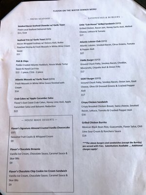 Menu photo 1 Flavor On The Water Sydney, NS