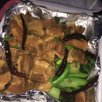Chada Thai - Chinese Broccoli with Crispy Pork - Thai Near Me - Garden Grove, California Chada Thai - Chinese Broccoli with Crispy Pork - Thai Near Me - Garden Grove, California