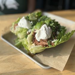 Agave 2 GoGo - Pork carnitas lettuce wrap tacos