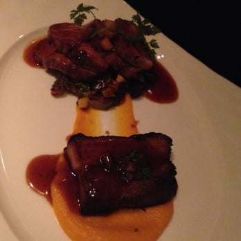 Gary Danko - Roasted Pork Tenderloin with Pork Belly, Squash, Brussels Sprouts, Apples and Chesnuts - New American Near Me - San Francisco, California