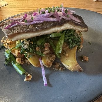 Plank Provisions - REDFISH  hazelnut brown butter, fingerling potato, broccolini - Seafood Near Me - Fort Worth, Texas