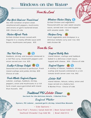 Menu photo 3 Windows On The Water Montague, PE Menu photo 3 Windows On The Water Montague, PE