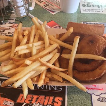 Riverside Lunch - Half and half Basket of French Fries & Onion Rings - Burgers Near Me - Charlottesville, Virginia Riverside Lunch - Half and half Basket of French Fries & Onion Rings - Burgers Near Me - Charlottesville, Virginia