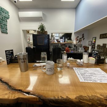 Mae's Place - My back bar view since I travel solo so much. - Cafes Near Me - Brandon, Vermont