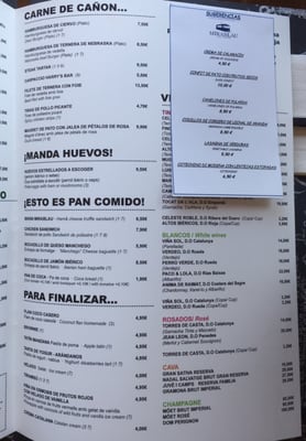 Menu photo 2 Mirablau Barcelona, B Menu photo 2 Mirablau Barcelona, B