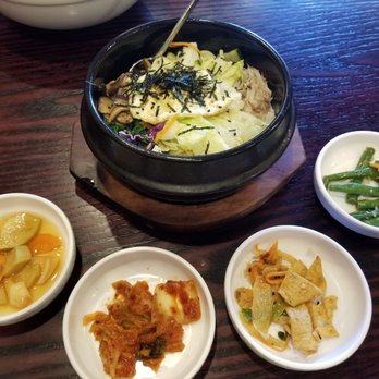 Oiso - Vegetable hot stone bowl / dolsot with 4 side dishes - Japanese Near Me - Cary, North Carolina Oiso - Vegetable hot stone bowl / dolsot with 4 side dishes - Japanese Near Me - Cary, North Carolina
