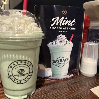 Wayback Burgers - The milkshake on the picture versus what I got - Burgers Near Me - Darien, Illinois