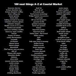 Coastal Market - List of 100 types of products featured at Coastal Market