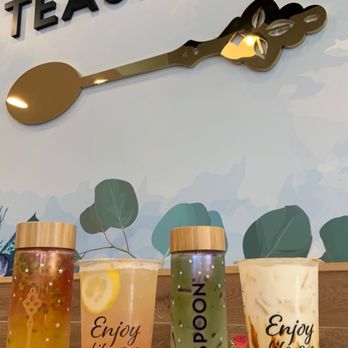 Teaspoon - Flamingo, Guava Sunset, Matcha Royale - Strawberry & Caramel Cream 08.19.23 - Bubble Tea Near Me - Brea, California