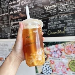 Passion fruit black tea with lychee jelly Passion fruit black tea with lychee jelly