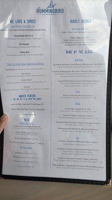 Menu photo 2 Hummingbird Bar & Kitchen Alexandria, VA Menu photo 2 Hummingbird Bar & Kitchen Alexandria, VA