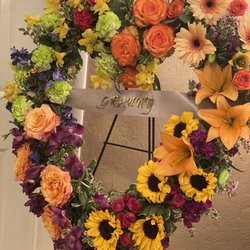 Anytime Flowers - Sympathy open heart wreath