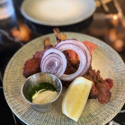 Saahil - Tandoori Masaledar Goat Chops GF Goat chops / yogurt / nutmeg / spices Large plate