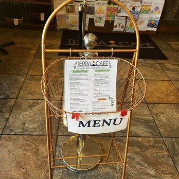 Terra Cafe - Menu stand when you walk in - Cafes Near Me - Morgantown, West Virginia Terra Cafe - Menu stand when you walk in - Cafes Near Me - Morgantown, West Virginia