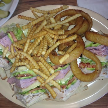 Tnt's Cafe - Club sandwich with half fries/ half onion rings - Breakfast & Brunch Near Me - Hesperia, California