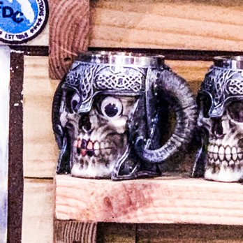 Debellation Brewing Company - Closeup of a skull mug with Google eyes added - Beer Gardens Near Me - Richmond Hill, Georgia Debellation Brewing Company - Closeup of a skull mug with Google eyes added - Beer Gardens Near Me - Richmond Hill, Georgia