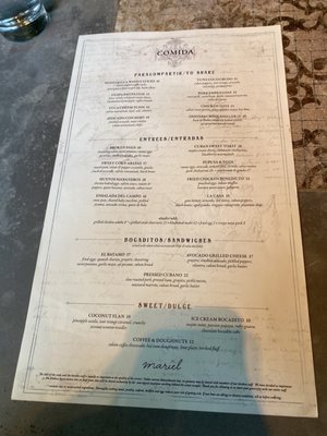 Menu photo 8 Mariel Boston, MA