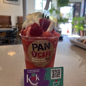 Pan Y Cafe - fresita slush - Coffee & Tea Near Me - Chelsea, Massachusetts Pan Y Cafe - fresita slush - Coffee & Tea Near Me - Chelsea, Massachusetts