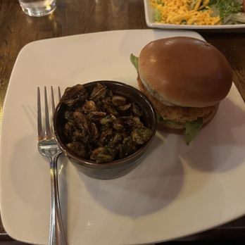 South Kitchen + Bar - crab cake sandwich and Brussel sprouts - Cocktail Bars Near Me - Athens, Georgia South Kitchen + Bar - crab cake sandwich and Brussel sprouts - Cocktail Bars Near Me - Athens, Georgia
