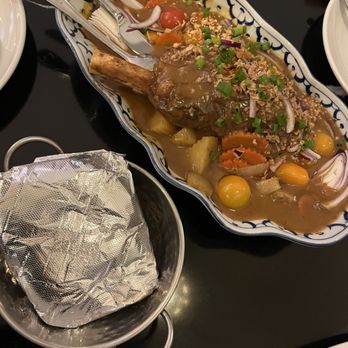 Aaharn 56 Thai Cuisine - MASSAMAN LAMB SHANK AND NAAN - Thai Near Me - San Diego, California