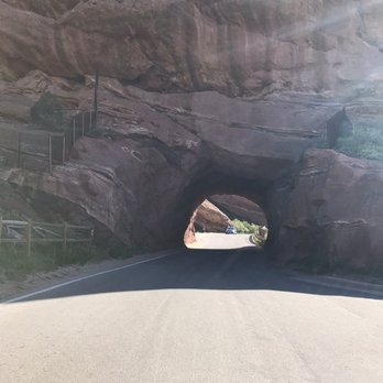 Red Rocks Amphitheatre - Exiting the venue through a hole in the rock - Music Venues Near Me - Morrison, Colorado