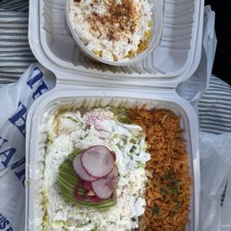 Enchiladas and corn Enchiladas and corn