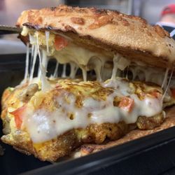 J & M Diner - Western sandwich on an Asiago cheese bagel