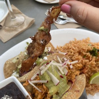 Cha Cha's Latin Kitchen - Lol. Is this a joke?!?! I couldn't figure out what it was. This was the only piece of fish in my fish taco. - Mexican Near Me - Irvine, California