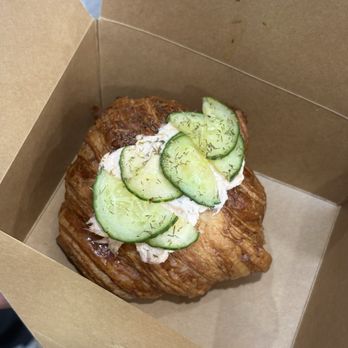 Bleu Sucre - Salmon and cucumber croissant - Bakeries Near Me - Galveston, Texas Bleu Sucre - Salmon and cucumber croissant - Bakeries Near Me - Galveston, Texas