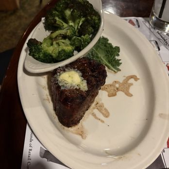 Texas Cattle Company - Petite Filet Mignon with grilled broccoli - Steakhouses Near Me - Lakeland, Florida Texas Cattle Company - Petite Filet Mignon with grilled broccoli - Steakhouses Near Me - Lakeland, Florida
