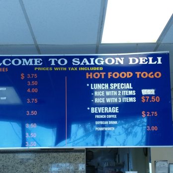 Saigon Deli - Menu board - Vietnamese Near Me - Seattle, Washington