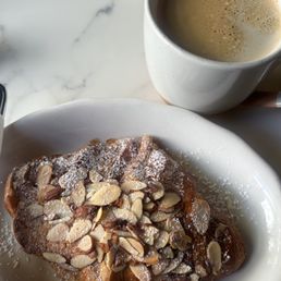 Croissant and black coffee