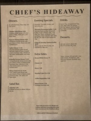 Menu photo 3 Chief’s Hideaway Calhoun, LA