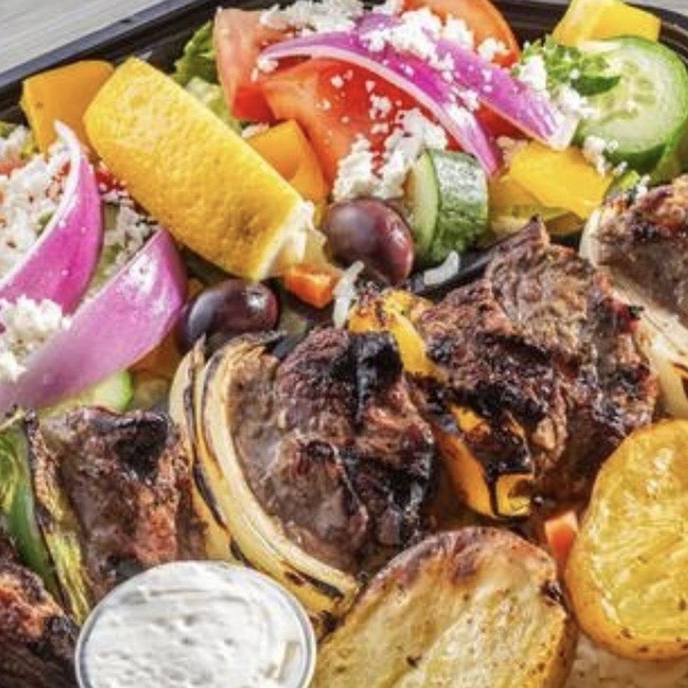 Greek To Go - Lamb Brochette platter - Greek Near Me - Ottawa, Ontario Greek To Go - Lamb Brochette platter - Greek Near Me - Ottawa, Ontario