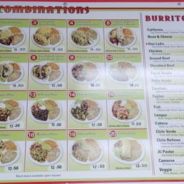Menu as of April 2025