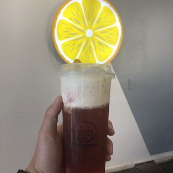 Happy Lemon - Strawberry jasmine tea with rock salt $7.. - Bubble Tea Near Me - Tukwila, Washington