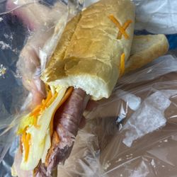 Spicy Italian Style Sub  *messy because we had to tear it in half by hand*