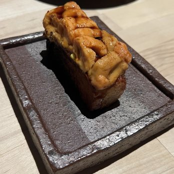 Miro Kaimuki - Uni over THE BEST SEAWEED-infused BRIOCHE (custom add on) - Asian Fusion Near Me - Honolulu, Hawaii Miro Kaimuki - Uni over THE BEST SEAWEED-infused BRIOCHE (custom add on) - Asian Fusion Near Me - Honolulu, Hawaii