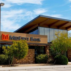 MidFirst Bank - Exterior of MidFirst banking center location at Reems and Waddle in Surprise, Arizona.