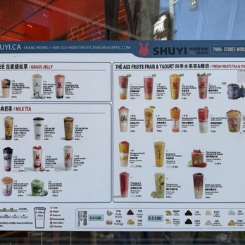 Shuyi Tealicious - Menu from August 2025 - Bubble Tea Near Me - Montreal, Quebec Shuyi Tealicious - Menu from August 2025 - Bubble Tea Near Me - Montreal, Quebec