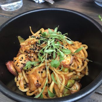 Beatnik On The River - Tiki Marsala noodles with octopus - Cocktail Bars Near Me - Chicago, Illinois Beatnik On The River - Tiki Marsala noodles with octopus - Cocktail Bars Near Me - Chicago, Illinois
