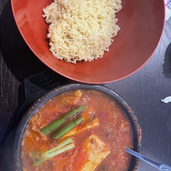 Mama's Kitchen - Kimchi soup with side ramen - Korean Near Me - Menifee, California