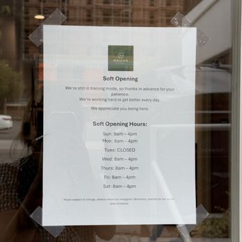 Maicha Matcha - Soft Opening Hours - Coffee & Tea Near Me - Arcadia, California