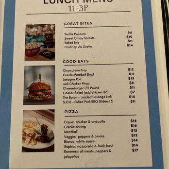 Baroness On Baronne - Lunch Menu 11am-3pm - Cocktail Bars Near Me - New Orleans, Louisiana Baroness On Baronne - Lunch Menu 11am-3pm - Cocktail Bars Near Me - New Orleans, Louisiana