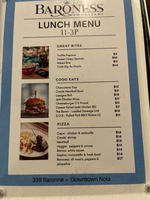 Menu photo 3 Baroness On Baronne New Orleans, LA Menu photo 3 Baroness On Baronne New Orleans, LA