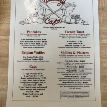 Willalby's Cafe - menu front 10/17/25 - Breakfast & Brunch Near Me - Madison, Wisconsin
