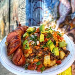 Eddie's Tacos & Hotdogs - Asada fries ,pico de gallo chipotle crema,carne asada,aguacate,queso add salchichas con tocino +$4
