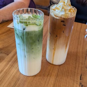 Sunny Side Breakfast - Matcha Latte and Carmel Macchiato - Breakfast & Brunch Near Me - Sacramento, California Sunny Side Breakfast - Matcha Latte and Carmel Macchiato - Breakfast & Brunch Near Me - Sacramento, California