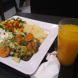 A vegetarian plate. A vegetarian plate.